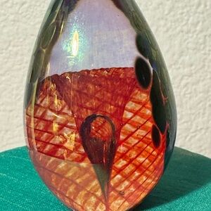 Elegant GES Multicolor Egg Glass Art Sculpture Paperweight